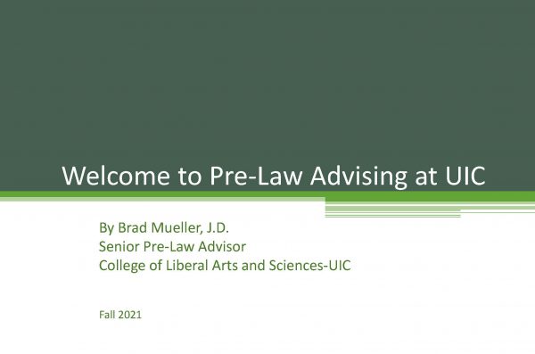 Pre-Law orientation cover slide